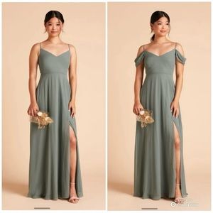 Birdy Grey Sea Glass Devin Slit Bridesmaid Dress Size Medium NWT *FLAW*